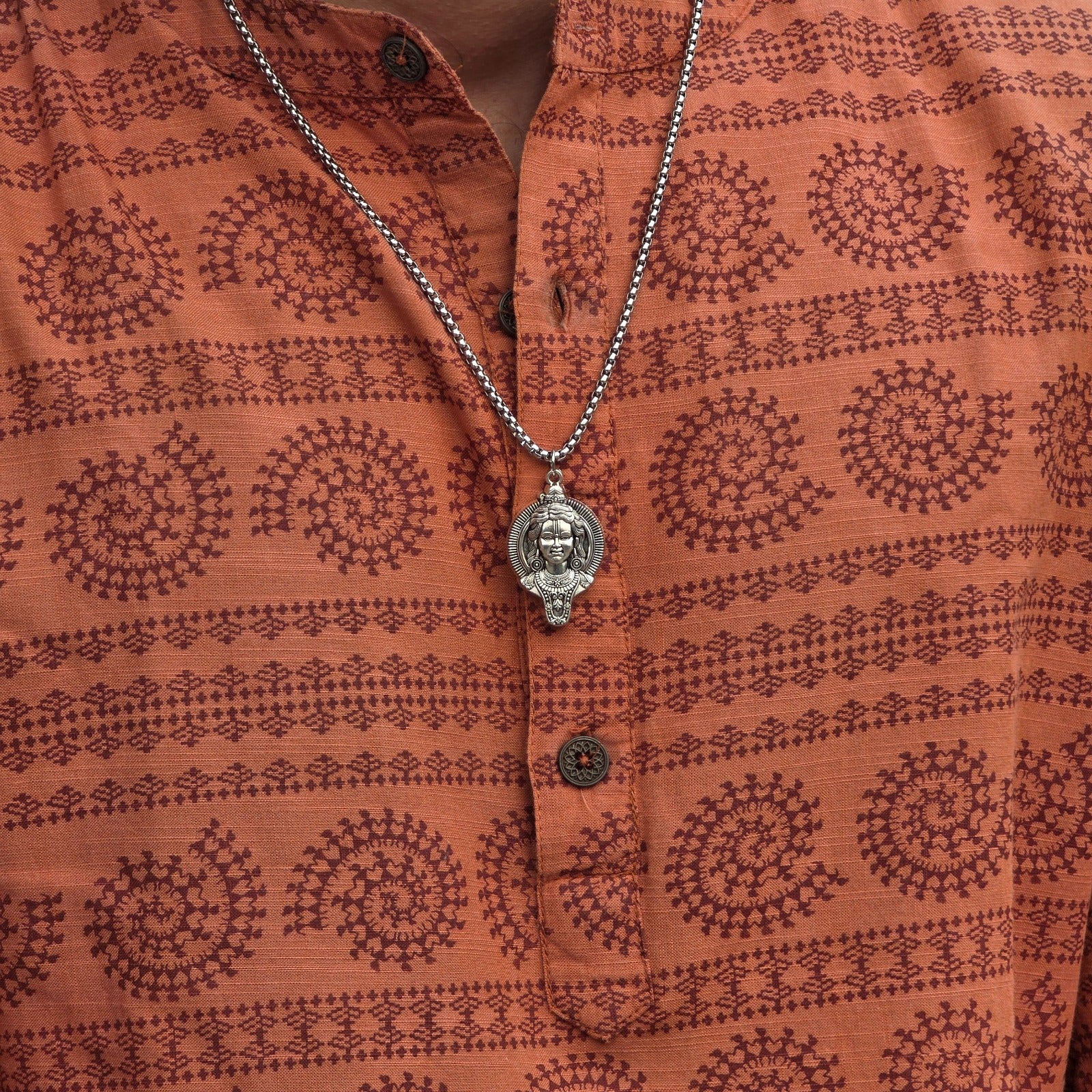 Ayodhya Shree Ram Silver Plated Pendant Necklace - Anti Tarnish