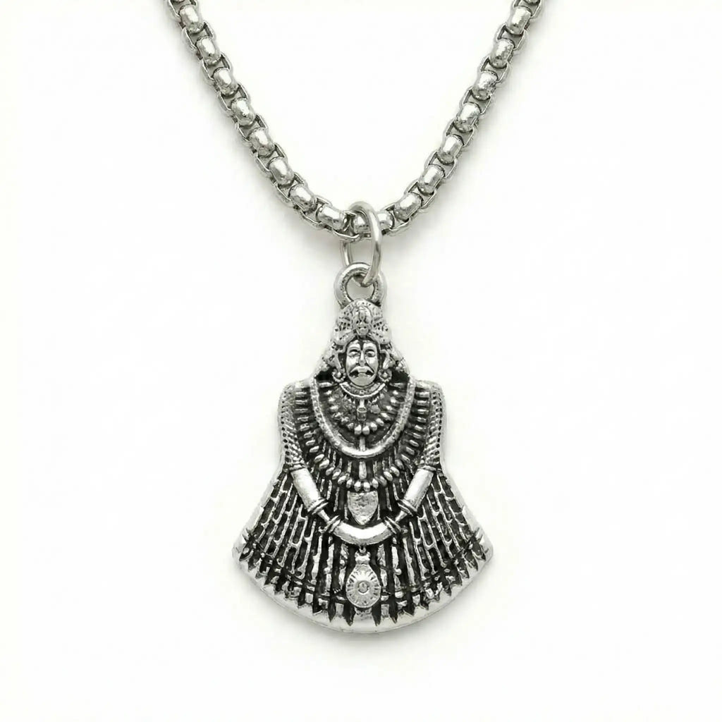 Khatu Shyam Baba Silver Plated Pendant Necklace - Anti Tarnish
