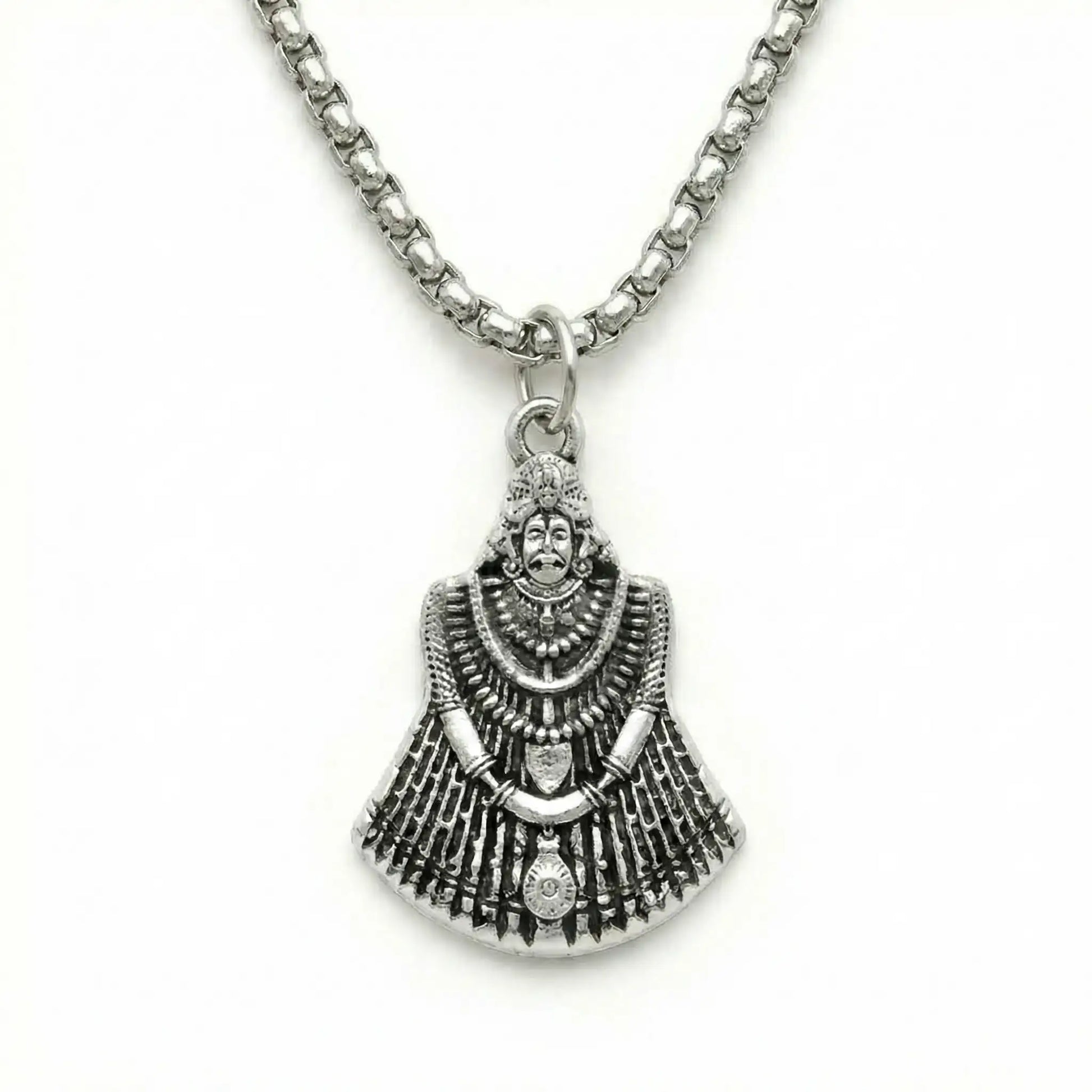 Khatu Shyam Baba Silver Plated Pendant Necklace - Anti Tarnish