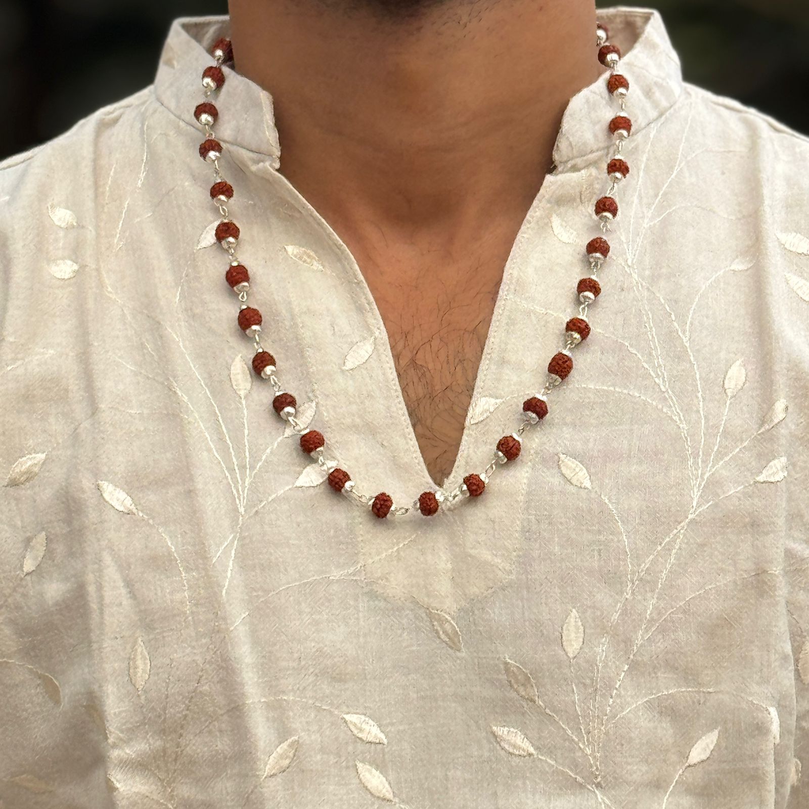 Original Rudraksha Mala Necklace - 54 Beads Spiritual Prayer Necklace