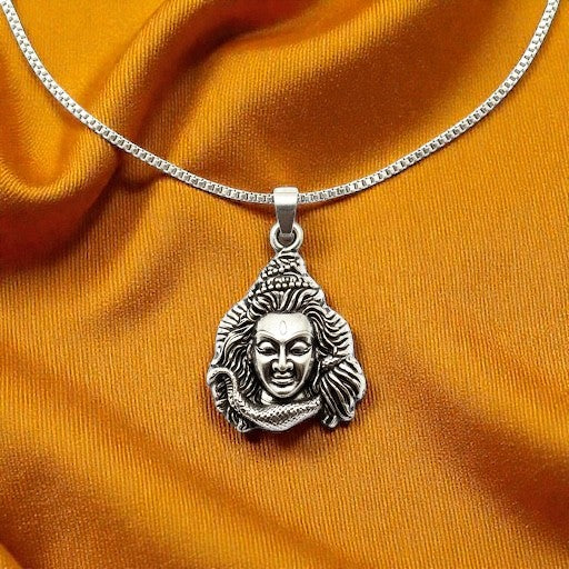 Shiva Divine Silver Plated Pendant Necklace - Anti Tarnish