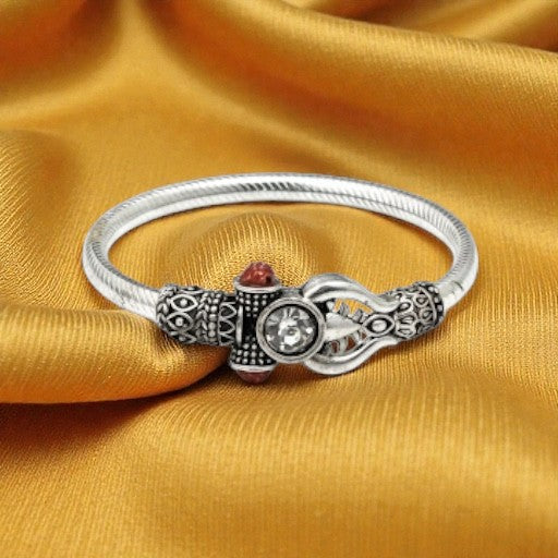 Trishul Damru Bracelet - Silver-Toned Spiritual Bracelet