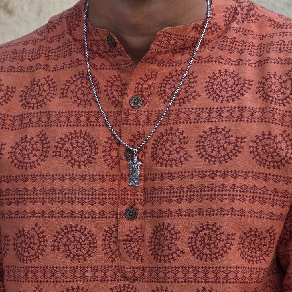 Tirupati Balaji Standing Silver Plated Pendant Necklace - Anti Tarnish